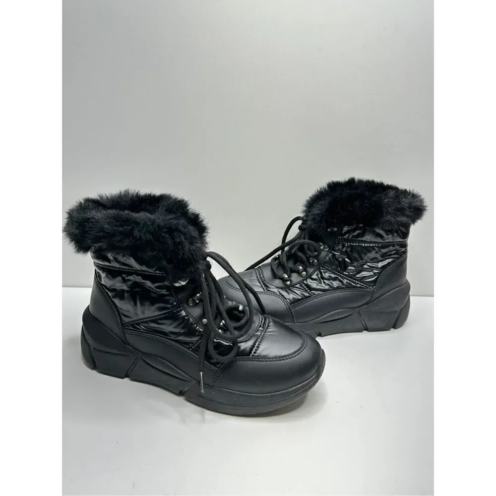 WANTED Boots‎ Womens 9 Black Stardust Winter Booties Faux Fur New